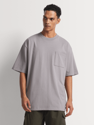 Men's Scotch & Soda Grey 3 Crosses Loose Fit Chest Pocket T-shirt