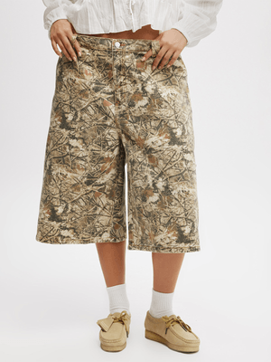 Women's Cotton On Green 91 Baggy Denim Jorts