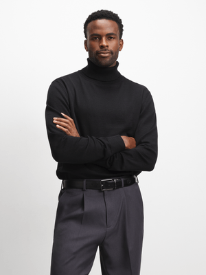 Exact Men's Black Poloneck Top