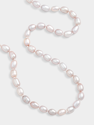 Rose Plated Sterling Silver Freshwater Pearl Necklace