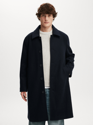 Men's Cotton On Navy Trench Coat