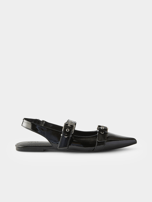Women's Cotton On Black Isla Buckle Slingback Ballerina