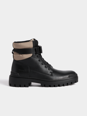 Men's Relay Jeans Side Buckle Combat Black Boot