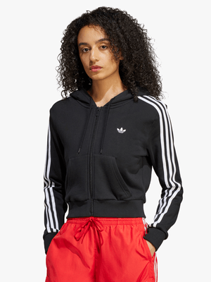 adidas Originals Women's Adilenium Season 3 Black Short Full-Zip Hoodie