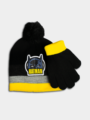 Batman Black Beanie & Glove Set