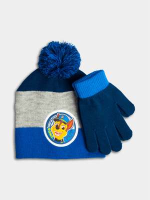 Paw Patrol Blue Beanie & Glove Set