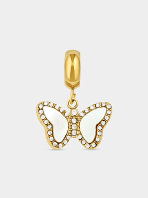Tempo Jewellery Gold Plated Mother Of Pearl Butterfly Charm