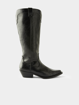 Women's Cotton On Black Dylan Western Calf Boots
