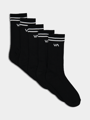 Men's RVCA Black Union Socks III 5 Pack