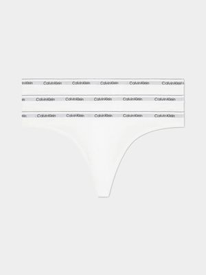 Women's Calvin Klein White 3Pk Thongs