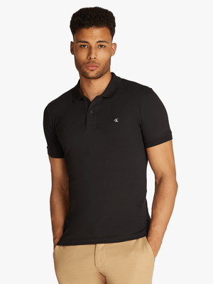 Men's Calvin Klein Black Embro Badge Slim Polo