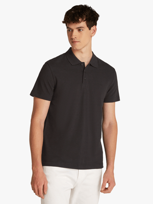 Men's Calvin Klein Black Textured Polo