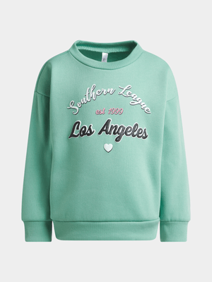 Exact Younger Girl's Green Graphic Print Sweat Top