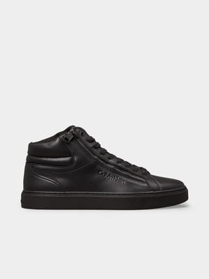 Calvin Klein Black Lace Up W/Zip Rubb Sneakers
