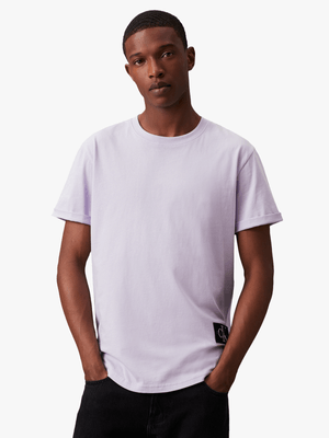 Men's Calvin Klein Lilac Badge Turn Up Sleeve