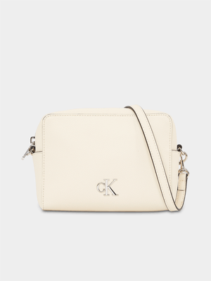 Women's Calvin Klein White Acc Minimal Monogram Camera Bag
