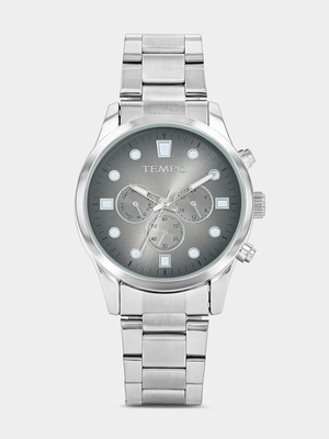 Tempo Silver Plated Grey Dial Bracelet Watch