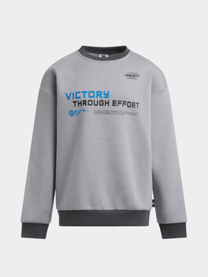 TS Boys Victory Through Effort Light Grey Crew