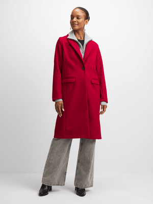 Jet Women's Red Melton Coat