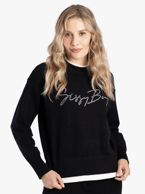 Women's Sissy Boy Black Basic Knit Sweater