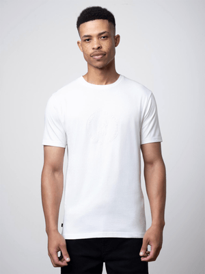 Men's Polo Cream Logo Printed Short Sleeve T-shirt
