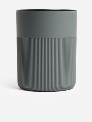 Jet Home Charcoal Ribbed Bathroom Bin 5.5 L