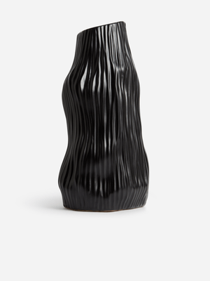 Jet Home Black Ripple Vase