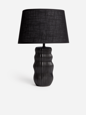 Jet Home Black Ribbed Contemporary Lamp