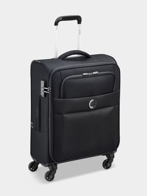 Delsey Cuzco 55cm Black Slim Cabin Trolley Case