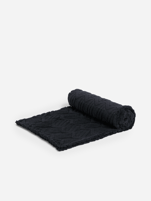 Jet Home Charcoal Sherpa Embossed Throw