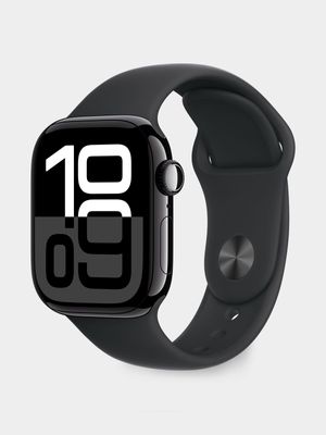 Apple Series 10 GPS 46mm Jet Black Aluminium Case with Black Sport Band - M/L Smartwatch