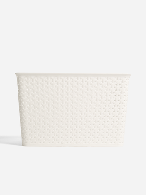 Jet Home White Storage Basket 23l