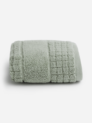 Jet Home Green Jacquared Guest Towel