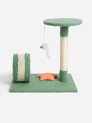 H & S Collection Green Cat Tree On Stand 40X30X41Cm