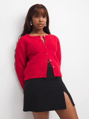 The FIX Women's Black Bengaline Mini Skirt With Slit