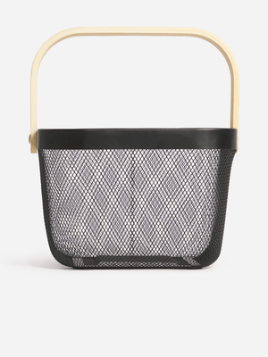 H & S Collection Black Basket Iron 250X245X180Mm