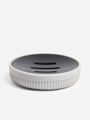 Jet Home Silver Ribbed Soap Dish