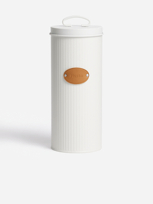H & S Collection White Storage Canister 110Xh270Mm