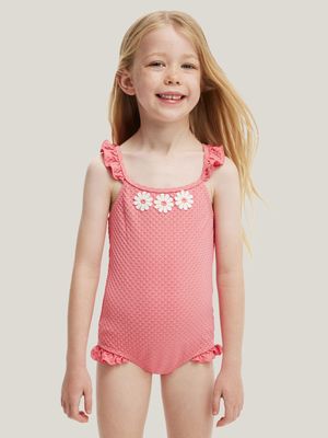 Cotton On Kids Girl Pink Lydia Low One Piece Swimsuit
