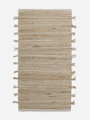 H & S Collection Natural Rug Jute Cotton 3Ass 70X140Cmr