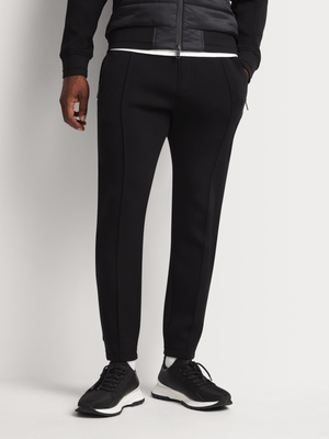 Fabiani Men's Black Quilted Sweatpants