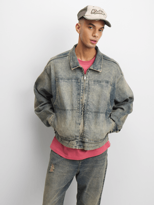 Redbat Men's Blue Tinted Denim Jacket