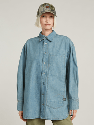 G-Star Women's Long Pocket Light Blue Maxi Shirt