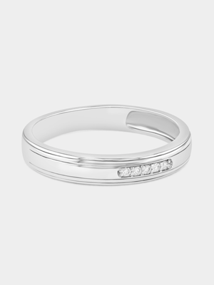 Sterling Silver Lab Grown Diamond Channel Ring