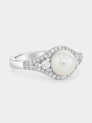 Sterling Silver Freshwater Pearl Embrace Ring