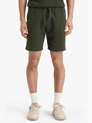 Men's Scotch &  Soda Green Jacquard Terry Sweatshorts