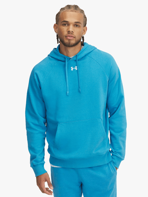 Under Armour Mens Rival Fleece Ether Blue Hoodie