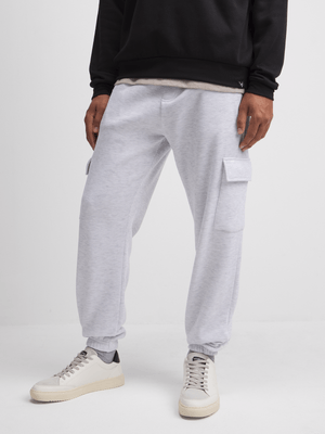 Exact Men's Ice Grey Melange Utility Joggers