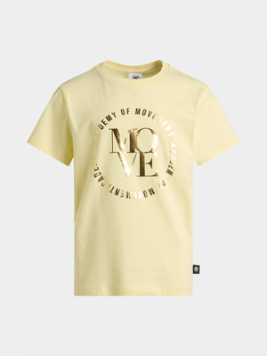 TS Girls Moving Graphic Yellow Tee