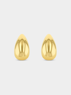 Gold Plated Sterling Silver Teardrop Drop Earrings